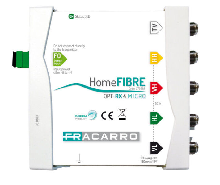Fracarro OPT RX Fibre Optic Rec, Quatro version Micro 270662