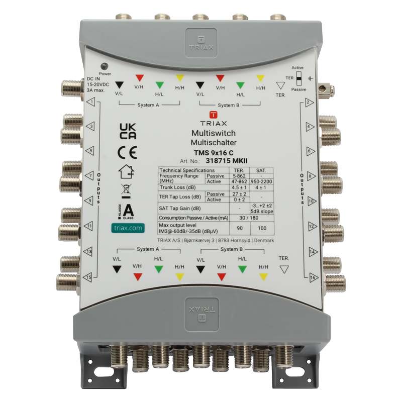 Triax TMS9X16C 9 In 16 Out Cascade Multiswitch 318715 - Image 2