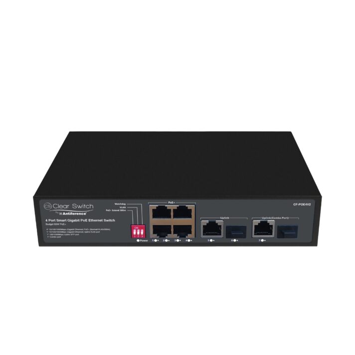 Clearflow 4 + 4 Unmanaged POE Switch 802.3af/at CF-POE4V2