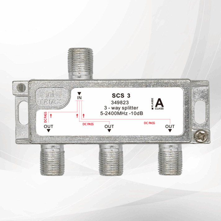Triax 3 Way DC PassSplitter 5-2400Mhz 349823
