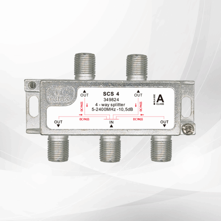 Triax 4 Way DC PassSplitter 5-2400Mhz 349824