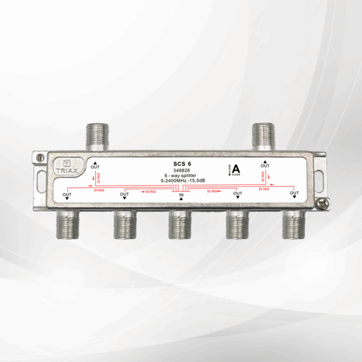 Triax 6 Way DC PassSplitter 5-2400Mhz 349826