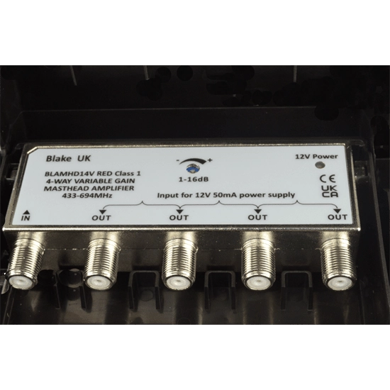4-Way Variable Gain UHF Masthead Amplifier With Power Supply BLAMHD14V-PS - Image 7